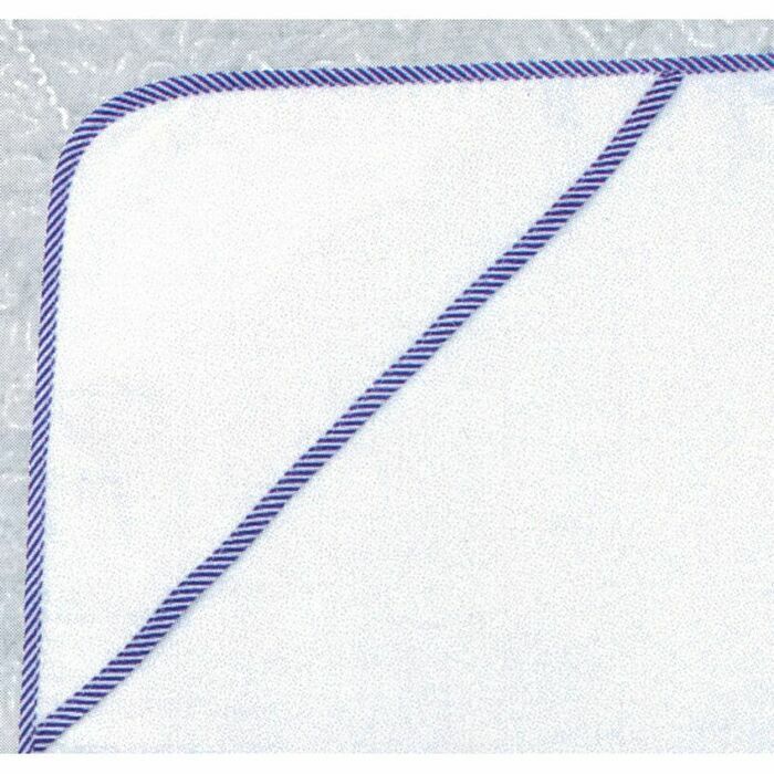 Kapuzenbadetuch 100x100 Uni Wei - Streifen Wei/Blau