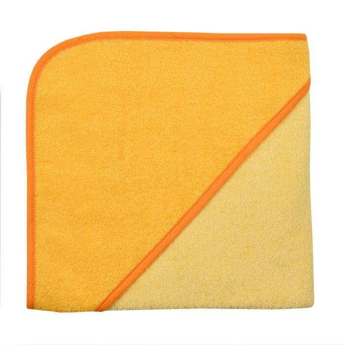 Kapuzenbadetuch 100x100 Uni hellgelb/goldgelb