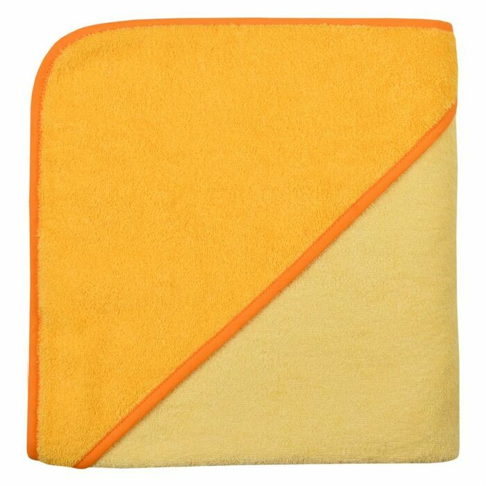 Kapuzenbadetuch 140x140 Uni hellgelb/gold