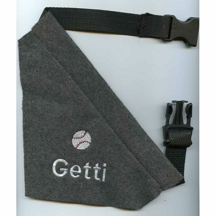 Hundehalstuch mit Namen Grau